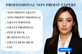 write non profit business plan, apply for non profit grants proposal pitch deck
