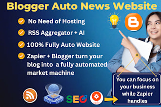 blogger automated news website design with RSS feed autopilot website get adasen