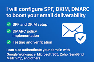 setup spf, dkim, dmarc to optimize email deliverability and spam protection