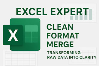 clean, format, merge, split excel data