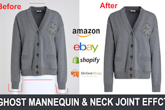 any ghost mannequin symmetrical neck joints and retouching