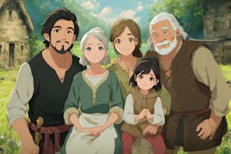 create adorable anime family art