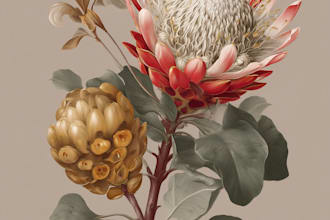draw a realistic botanical illustration