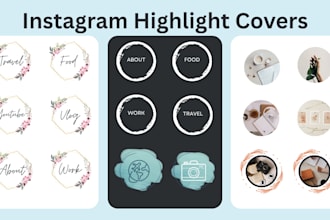 design instagram highlight icons for influencers with in 24hr