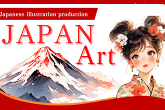 draw authentic japanese art and illustrations as a professional japanese