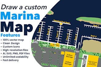 draw a marina map in vector illustrator