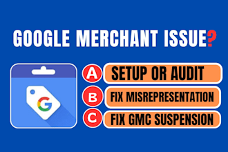 setup and audit google merchant center and fix gmc misrepresentation issues