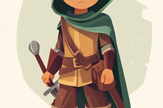 draw 2d game character illustration