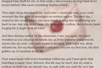 write heartfelt love letters, poems and wishes