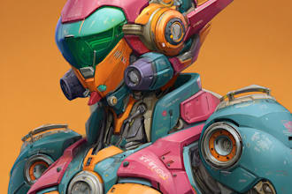 make a mecha robot illustrations