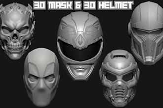 design a 3d model of 3d mask 3d helmet wearable mask for 3d printing