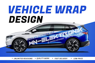 design awesome car, van, vehicle wrap design and vehicle stickers