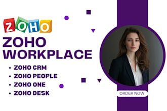 setup zoho workplace, zoho crm, zoho people, zoho one, zoho desk, zoho recruit