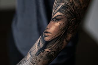 create custom tattoo sleeve design, tattoo artist