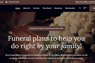 design wix squarespace memorial estate website cemetery monument maker website