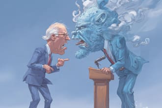 draw satire, editorial or political cartoons for you