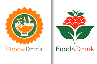 design minimalist food, drink, juice bar restaurant logo