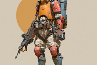 sci fi character illustration or sci fi character art