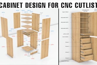 design furniture layout, detailed cad drawing and 3d models