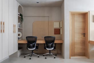 revamp 3d modern office design, workspace, commercial interior, conference room