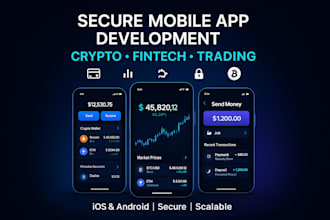 develop secure crypto wallet, fintech, and trading mobile apps