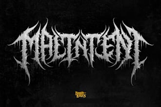 create a modern brutal deathcore logo