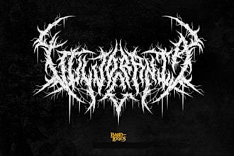 make a twisted chaotic black metal logo