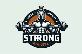 provide strong spartan athlete dumbbell logo for your business within 14 hrs
