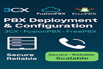 install 3cx, fusionpbx, or freepbx volp pbx for your business