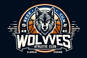 design wolves athletic club vector logo with my own creative thinking