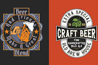 make vintage t shirt label pub beer logo