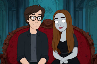 draw the best portrait in halloween or tim burton style