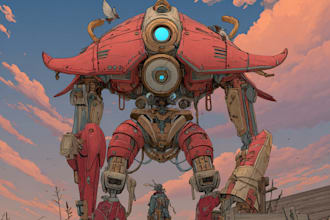 design futuristic mecha characters and robots