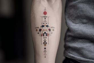 make a geometric tattoo design