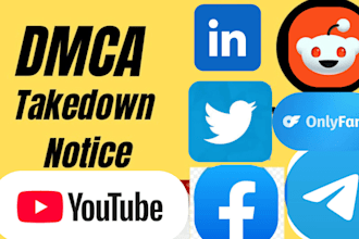 send dmca takedown notice to remove illegal, pirated, leaked, defaming content