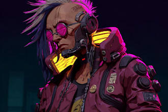 make a cyberpunk character art