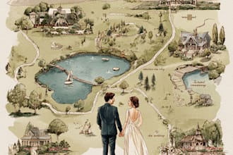 create a map illustration for your wedding
