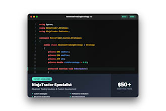 build custom ninjatrader indicators, strategies and automated trading solutions