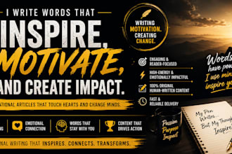 write motivational articles that inspire action over words