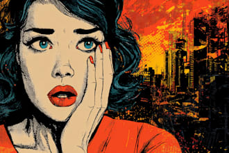 draw retro comic style illustration vintage poster pop