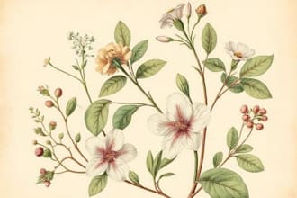 create a beautiful vintage botanical illustration poster