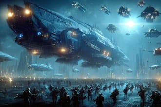 create a sci fi spaceship art