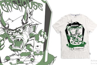 do vector t shirt werewolf logo with illustration design