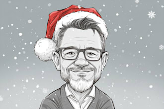 draw awesome cartoon caricature for gift, christmas card