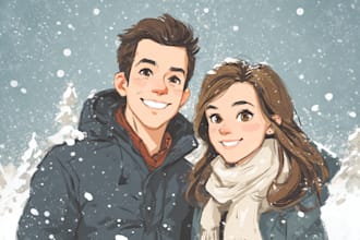 draw your office christmas card, holiday funny cartoon