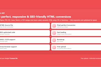 do figma to html css psd to html and responsive