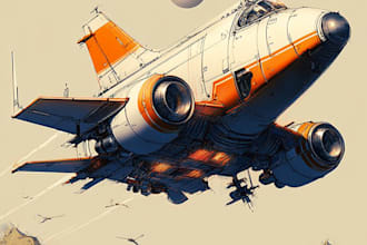 draw high quality spaceship concept