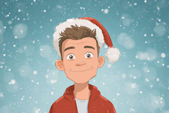 draw your office christmas card, holiday funny cartoon