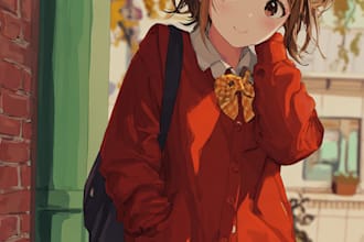 draw your character in anime style illustration