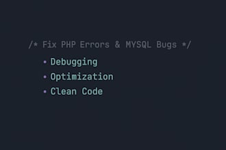 fix bugs or errors in your PHP mysql project